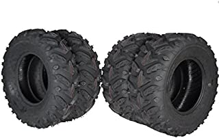 MASSFX Grinder Series ATV Dual Compound Tread Mud Sand Snow and Rock Tires (Four Pack Two Front 25x8-12 Two Rear 25x10-12)