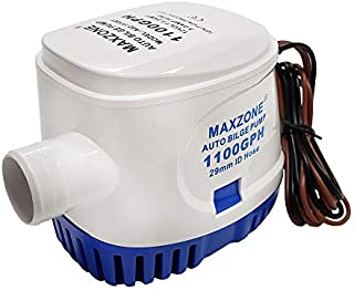 MAXZONE Automatic Submersible Boat Bilge Water Pump 12v 1100gph Auto with Float Switch (Blue - Automatic)