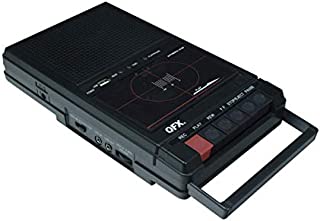 QFX RETRO-39 Shoebox Tape Recorder with USB Player, Black