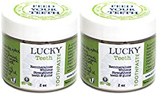 Lucky Teeth Organic Toothpaste-All Natural, Remineralizes and Fortifies Teeth and Gums. (2 oz 2 Pack)