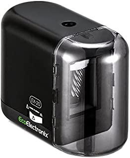 EX-20 Colored Pencil Sharpener - Electric Battery & AC Powered - For All Artist Drawing Pencils 6-8mm - Multiple Sharpness Settings - Fast Quiet Portable Sharpening - AC/USB Adapter Included