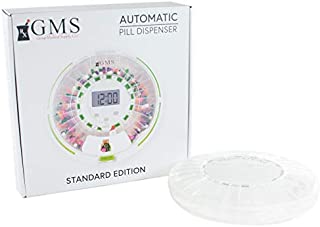 28 Day Automatic Pill Dispenser Dosage Reminder for up to 6 Alarms a Day with Flashing Light, Locked Cover and Extra Tray