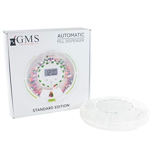 28 Day Automatic Pill Dispenser Dosage Reminder for up to 6 Alarms a Day with Flashing Light, Locked Cover and Extra Tray