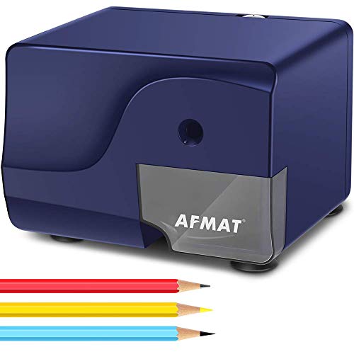 AFMAT Electric Pencil Sharpeners, Heavy Duty Pencil Sharpener for Prismacolor Colored Pencils, 3 Adjustable Pencil Nibs, Christmas Gift for Teachers/Artists/Kids (No Eating Pencils at All)