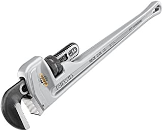 RIDGID 31105 Model 824 Aluminum Straight Pipe Wrench, 24-inch Plumbing Wrench , grey