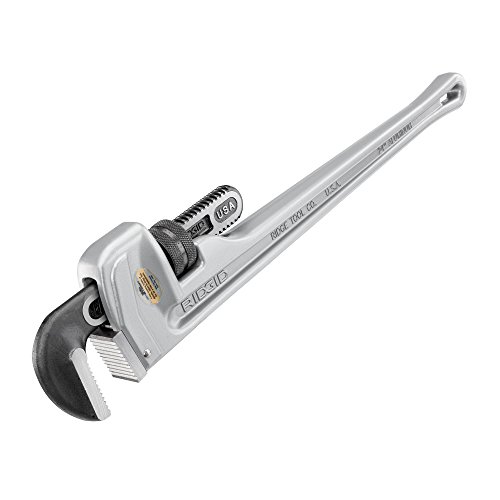 RIDGID 31105 Model 824 Aluminum Straight Pipe Wrench, 24-inch Plumbing Wrench , grey