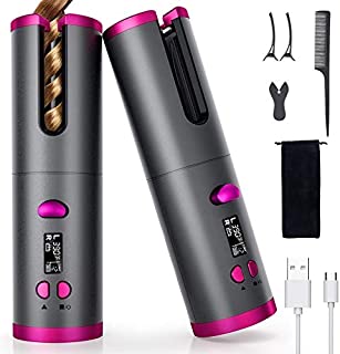 Unbound Cordless Automatic Hair Curler, Anti-Tangle Wireless Auto Curling Iron Wand, Portable USB Rechargeable Spin Curler Ceramic Barrel Rotating for Short Hair&Long Hair,Heats Up Quick