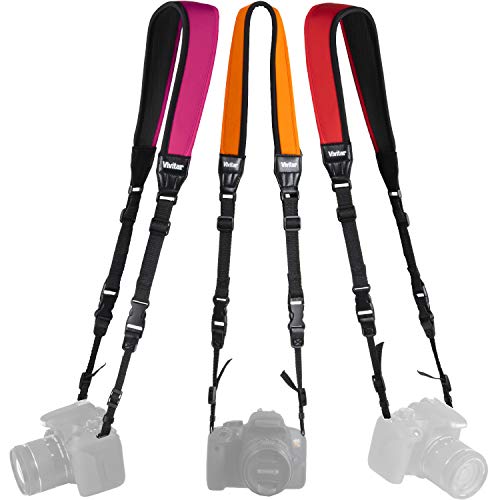 Vivitar 3-Pack Universal Neoprene Neck Camera Strap for DSLR, Mirrorless, Point/Shoot Cameras, Great for Beginners and Professionals