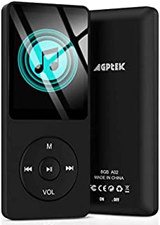 AGPTEK A02 8GB & 70 Hours Playback MP3 Lossless Sound Music Player (Supports up to 64GB), Black