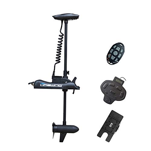 Haswing Black Cayman 12V 55lbs 48 inch Bow Mount Electric Trolling Motor Lightweight, Variable Speed, with Foot Control/Quick Release Bracket for Bass Fishing Boats Freshwater/Saltwater