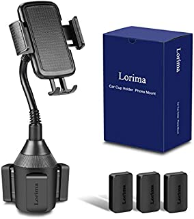 Lorima Car Cup Holder Phone Mount with A Long Flexible Neck for Cell Phones iPhone 11 Pro Max/SE/XS/Max/X/8/7 Plus/Galaxy/Google Pixel