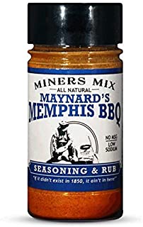 Miners Mix Maynards Memphis Championship BBQ DRY Rub. Big Bold Flavor For Low N Slow Smoking Spare Ribs, Baby Backs, Butts, Pulled Pork, Brisket, or Beef. No MSG, Low Salt, All Natural. 6 oz