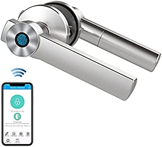 MAXFREE Keyless Entry Fingerprint Door Lock, Biometric Smart Front Door Door Handle with Bluetooth for Family, Apartment, and Office