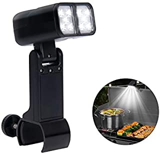 RVZHI Grill Light for BBQ, Flexible Adjustable Angle Grilling Light for Outdoor Cooking, Lighting Accessories with 10 Super Bright LED Lights for Gas/Charcoal/Electric Grill, Included Battery