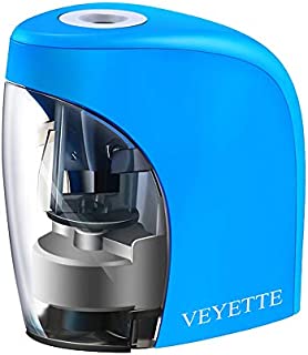 Electric Pencil Sharpener, VEYETTE Portable Pencil Sharpener Perfect for Kids, Teachers and Artists, Plug & Battery Operated,USB Included