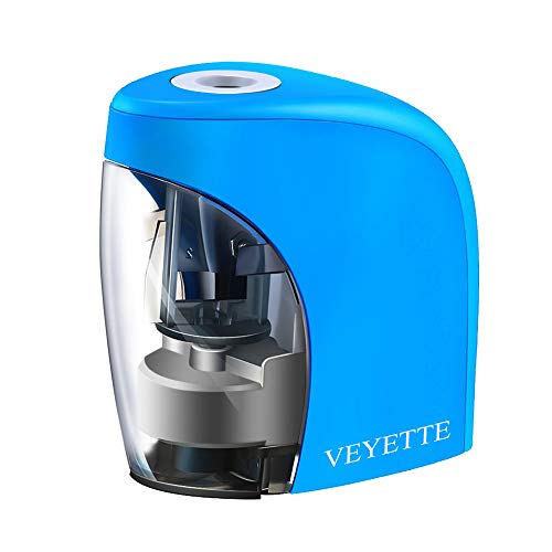 Electric Pencil Sharpener, VEYETTE Portable Pencil Sharpener Perfect for Kids, Teachers and Artists, Plug & Battery Operated,USB Included