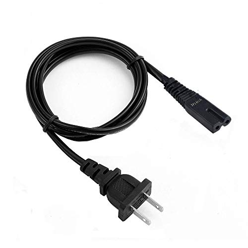 2 Prong Power Cord Wall Cable Compatible with Brother, Singer, Bernina, Baby-Lock, Viking, Pfaff Sewing Machine-6FT [UL Listed]