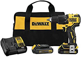 DEWALT ATOMIC 20V MAX Hammer Drill, Cordless, Compact, 1/2-Inch, 2 Batteries (DCD709C2)