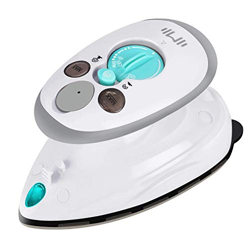 IIMII Mini Travel Steam Iron, Dual Voltage 420W Power, Rapid Heat-Up Time, Powerful Steam, Non-Stick Soleplate and Compact Design, Best Travel Quilting Sewing Iron