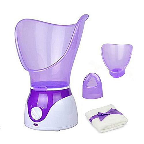 MHJLBJQ Facial Steamer Professional Steam Inhaler Facial Sauna Spa for Face Mask Moisturizer - Sinus with AromatherapyDiffuser Skin Care(Purple)