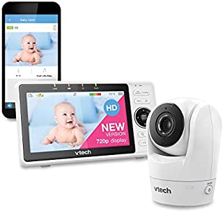 Upgraded-VTech VM901 WiFi Baby Monitor, 5-inch 720p Display, 1080p Camera, True-Color DayVision, HD NightVision, Fully Remote Pan Tilt Zoom, 2-Way Talk, Free Remote Access, Works with iOS, Android