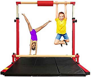 MARFULA Adjustable Gymnastics Bar 6 Ft Kip Bar with Mat for Kids and Gymnast Exercise Home and Gym Club Use