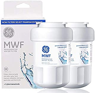 Refrigerator Water Filter Cartridge SMART WATER Replacement for OEM GE MWF, MWFP, GWF,HWF,HWFA,GWF01,GWF06, FMG-1, FMG, WFC1201, PC75009, RWF1060 2 pack (white1)