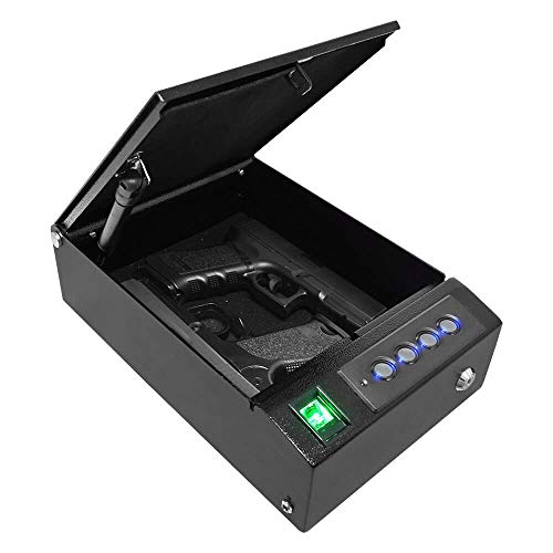 Stealth SwiftVault 2.0 Quick Access Biometric Pistol Safe Auto-Open Lid Fingerprint Handgun Safe CA DOJ Approved