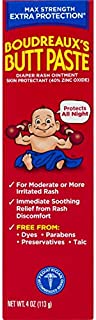 Boudreaux's Butt Paste Diaper Rash Ointment | Maximum Strength | 4 Ounce (Pack of 1) Tube | Paraben & Preservative Free