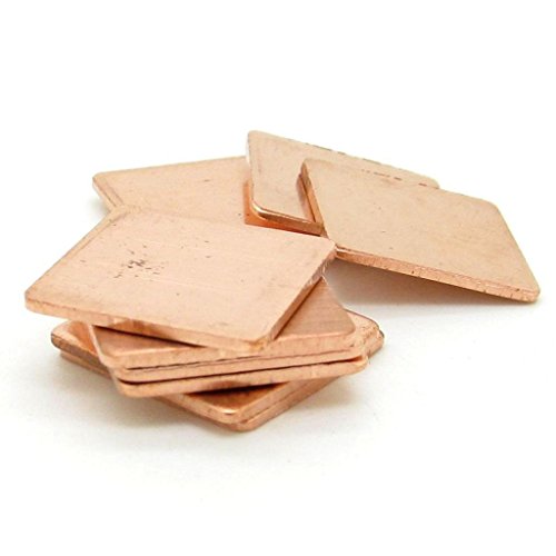 High Purity 15 x15 x 1.0mm Laptop GPU CPU Heatsink Thermal Copper Pads Pack of 20