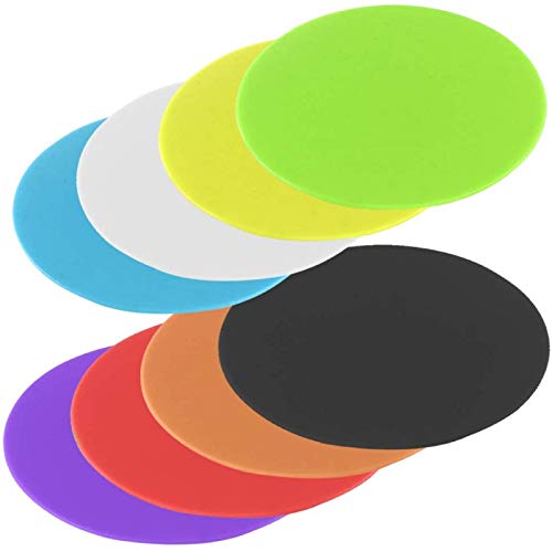 Dayree 8 Pcs Rubber Jar Gripper Pads Multi-Purpose Non Slip Round Gripper Pad Bottle Lid Opener, Bottle Opener, Insulation Pad, Kitchen Coasters Home Office ( 8 Colors )