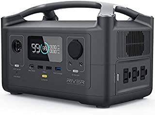 EF ECOFLOW Portable Power Station RIVER 600, 288Wh Backup Lithium Battery with 3 600W (Peak 1200W) AC Outlets & LED Flashlight, Clean & Silent Solar Generator for Outdoor Camping RV Emergencies Home