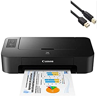 Canon PIXMA TS Series Inkjet Photo Printer - Print Only for Home Business Office Bundle, Up to 4800x1200dpi Color Resolution - 7.7ipm Print Speed, Black - BROAG 4 Feet USB Printer Cable