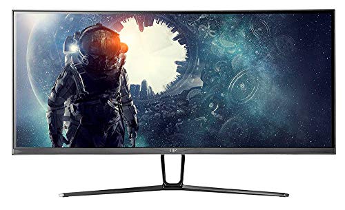 Monoprice 35in Zero-G Curved Ultrawide Gaming Monitor - 21:9, 1800R, UWQHD, 3440x1440p, 100Hz (120Hz OC), 4ms, AMD FreeSync, HDMI, DisplayPort, VA