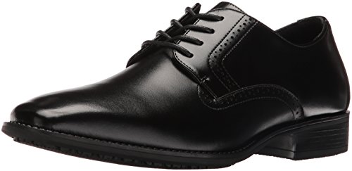 STACY ADAMS Men's Ardell Slip Resistant Plain Toe Oxford, Black, 9.5 M US