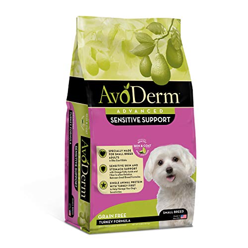 AvoDerm Natural Grain Free Revolving Menu Turkey Small Breed Dry Dog Food, Food, For Sensitive Skin and Stomach, 4lb