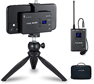 FULAIM MX11 Wireless Lavalier Microphone System for iPhone DSLR Camera Android Cell Phones, UHF 20-Channel Wireless Lapel Microphone System for Professional Video Recording, Interview and Vlog - 1TX