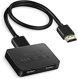 avedio links HDMI Splitter 1 in 2 Out, 4K HDMI Splitter for Dual Monitors Duplicate/Mirror Only, 1x2 HDMI Splitter 1 to 2 Amplifier for Full HD 1080P 3D with HDMI Cable (1 Source onto 2 Displays)