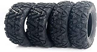 PARTS-DIYER 4 PCS All Terrain Tubeless ATV UTV Tires 26x9-12 Front & 26x11-12 Rear 6PR Tire P373