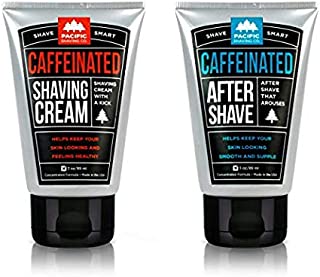 Pacific Shaving Company Caffeinated Shaving Set 2 Pieces - Caffeinated Shaving Cream, 1 Unit | Caffeinated Aftershave, 1 Unit