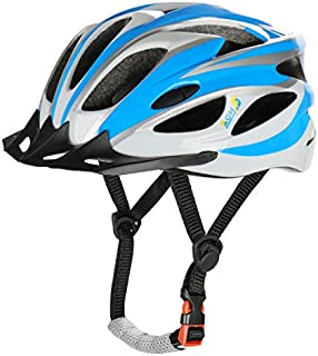 AGH Adult Bike Helmet, Mountain Bike Bicycle Helmets for Women Men, Adult Helmet with Detachable Visor (Blue)