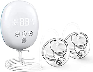 QIUXQIU Double Electric Breastpump Wearable Quiet Breast Pumps Automatic Hands-Free Breast Feeding Pumps Pain Free Strong Suction Breastfeeding Pump with USB Rechargeable Battery Breast Milk Pump