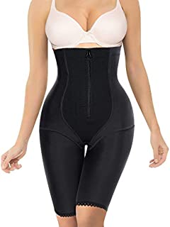 Nebility Women Waist Trainer Shapewear Zipper & Hook Body Shaper Shorts High Waist Butt Lifter Comfort Thigh Slimmer (XL, Black)