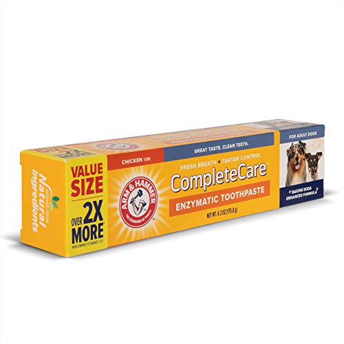 Arm & Hammer for Pets Complete Care Enzymatic Dog Toothpaste Value Size Baking Soda Enhanced Dog Toothpaste for Dogs, Chicken Flavored Enzymatic Toothpaste for Dogs, 6.2 oz