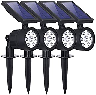 Westinghouse 2-in-1 Spotlight Landscape Wall Lights Outdoor, 200 Lumens Wall Lights Garden Lights Waterproof White 7 LEDs Solar Powered Spotlight for Patio Yard Pathway Porch Pool Garage (4 Pack)