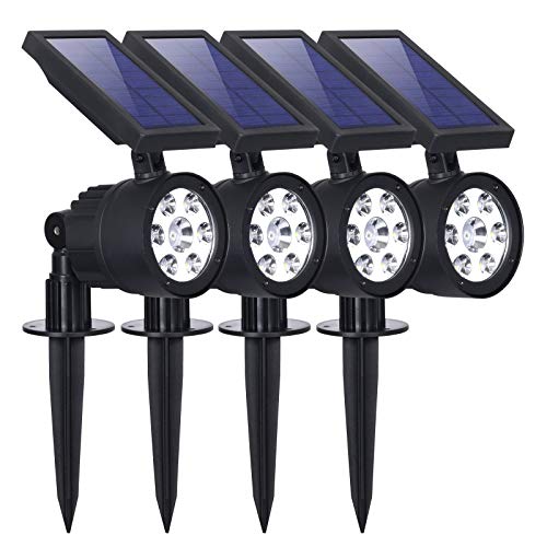 Westinghouse 2-in-1 Spotlight Landscape Wall Lights Outdoor, 200 Lumens Wall Lights Garden Lights Waterproof White 7 LEDs Solar Powered Spotlight for Patio Yard Pathway Porch Pool Garage (4 Pack)