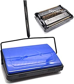 EZ SPARES Quiet Carpet Sweeper, Floor Sweeper with Horsehair Roller Brush Strong Suitable for Carpet Cleaning Power,Bristle Sweeper,Great for House,Office,Kitchen,Carpet 