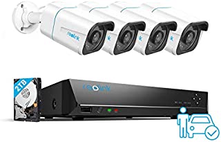 Reolink 8CH 4K Security Camera System H.265, 4pcs 8MP Person/Vehicle Detection Smart Wired Outdoor PoE IP Cameras, 8MP 8-Channel NVR with 2TB HDD for 24/7 Recording, RLK8-810B4-A