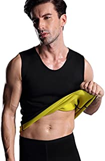 Valentina Mens Hot Thermo Body Shaper, Neoprene Slimming Vest, Stomach Fat Burner, Tummy Control Shapewear, Best Abdominal Trainer, Workout Sauna Suit for Weight Loss, Black No Zip