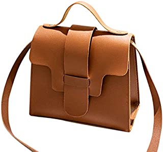 Messenger Bags for Women Thenlian Solid Crossbody Messenger Handbag Purse Totes Shoulder Bags(Free, Brown)